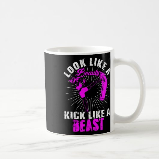 Mug Beauté Kickboxing Bête Kickboxeuse Fille Combattan (Droite)