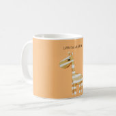 Mug Beauté Moderne Giraffe Orange Avec Nom (Devant gauche)