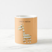 Mug Beauté Moderne Giraffe Orange Avec Nom (Centre)