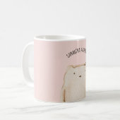 Mug Beauté Moderne Pastel Ours Rose Avec Nom (Devant gauche)