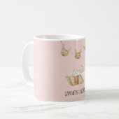Mug Beauté moderne Pastel Pink Nom de l'enfant (Devant gauche)