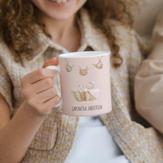 Mug Beauté moderne Pastel Pink Nom de l'enfant
