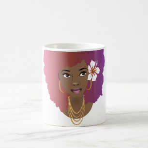 Mug Beauté naturelle avec dégradé afro, rose et vio