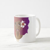Mug Beauté naturelle avec dégradé d'Afro, rose et viol (Devant droit)