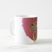 Mug Beauté naturelle avec dégradé d'Afro, rose et viol (Devant gauche)