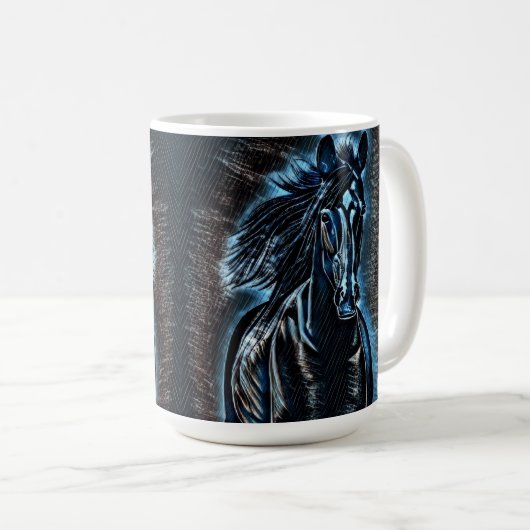 Mug Beauté occidentale Wild Mustang Blue Tones (Devant droit)