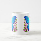 Mug Beauté symétrique : Papillon rose et bleu avec (Centre)
