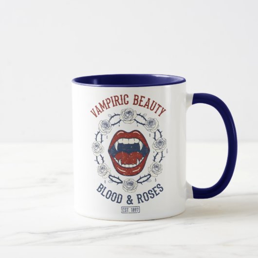 Mug Beauté Vampirique Sang Et Roses (Droite)