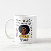 Mug Beautiful African American Black Woman Sunflower L (Gauche)