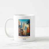 Mug Beautiful Barcelona Spain Retro Vintage Travel (Gauche)