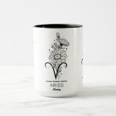 Mug Beautiful Birth Month Flower/Zodiac Sign/Aries (Centre)