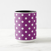 Mug Beautiful Blackberry Color With White Polka Dots (Centre)