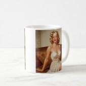 Mug Beautiful blonde pin-up 50's art (Devant droit)