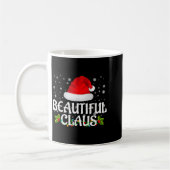 Mug Beautiful Claus Christmas Lights Pajama Family Mat (Gauche)