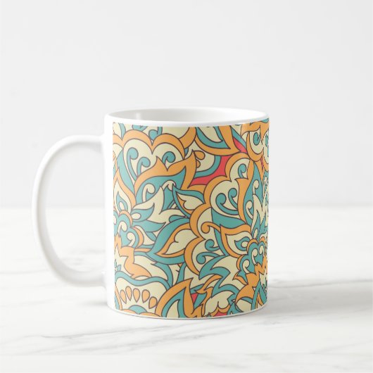 Mug beautiful flowers seamless pattern. floral vintage (Gauche)