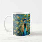 Mug Beautiful Green and blue Peacock (Gauche)