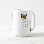 Mug Beautiful Impasto Butterflies and Flowers Poem (Devant droit)