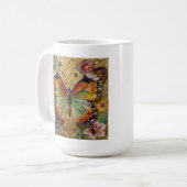 Mug Beautiful Impasto Butterflies and Flowers Poem (Devant gauche)