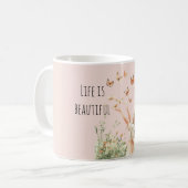 Mug Beautiful Life Peach Butterflies (Devant gauche)