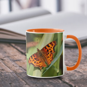 Mug Beautiful Orange Satyr Comma Butterfly