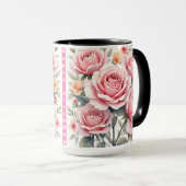 Mug Beautiful Pink Roses Luxury Trendy Collection (Devant droit)