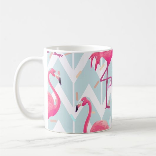 Mug Beautiful seamless tropical pattern with pink flam (Gauche)