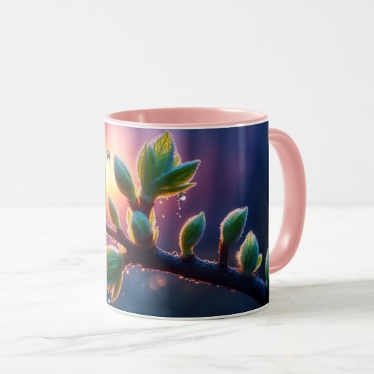 Mug Beautiful spring nature with miniature pixie art (Devant droit)