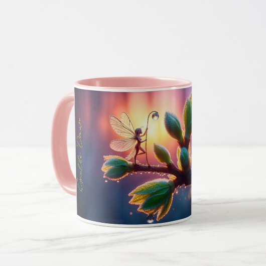 Mug Beautiful spring nature with miniature pixie art (Devant gauche)