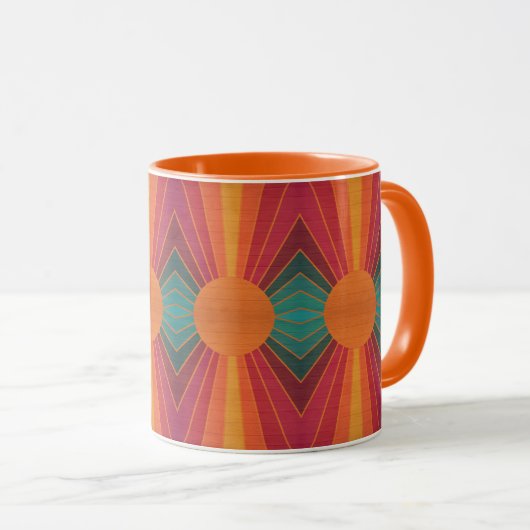 Mug Beautiful Sunny Sun Rays Southwestern Folk Art (Devant droit)