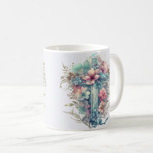 Mug Beautiful Watercolor Christian Easter Cross Coffee