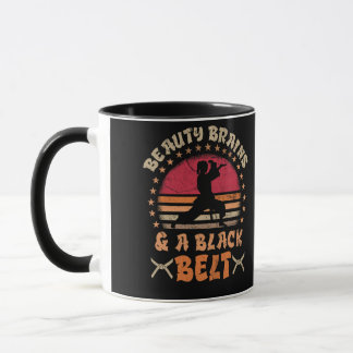 Mug Beauty Brains And A Black Belt Karate Girl
