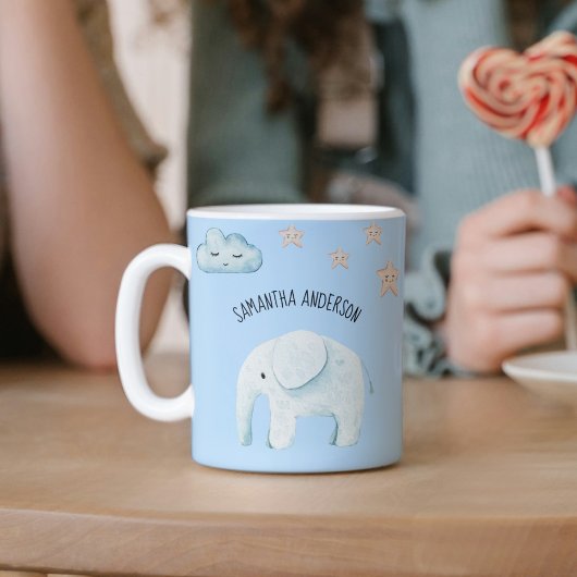 Mug Beauty Pastel Blue Elephant et Stars Kid