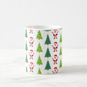 Mug Beaux arbres de Noël et Motif du Père Noël Blanc (Centre)