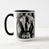 Mug Beaux-Arts cool, Dessin de Charbon de Cowboy (Gauche)