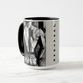 Mug Beaux-Arts cool, Dessin de Charbon de Cowboy (Devant gauche)