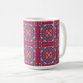 Mug 🤩 Beaux azulejos bordeaux et turquoise,   (Devant droit)