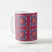 Mug 🤩 Beaux azulejos bordeaux et turquoise,   (Devant gauche)