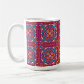 Mug 🤩 Beaux azulejos bordeaux et turquoise,   (Gauche)