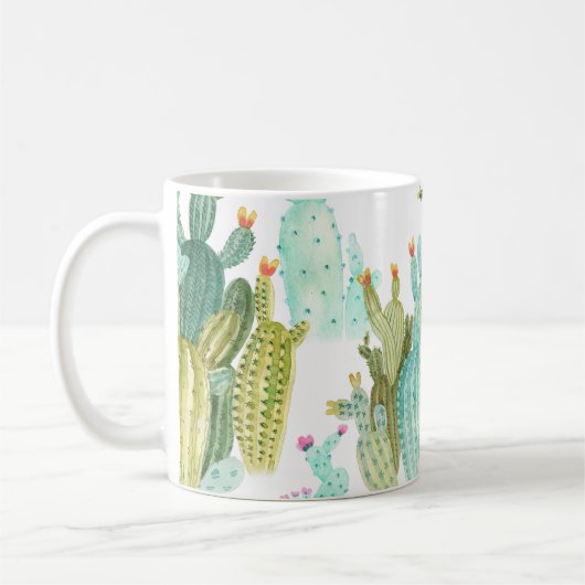 Mug Beaux cactus vintages, succulents, cactus bloomi (Gauche)