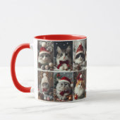 Mug Beaux CATS de Noël Animaux d'hiver Rustiques (Gauche)
