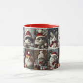 Mug Beaux CATS de Noël Animaux d'hiver Rustiques (Centre)