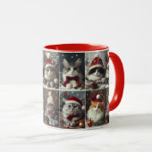 Mug Beaux CATS de Noël Animaux d'hiver Rustiques (Devant droit)