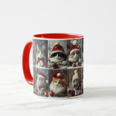 Mug Beaux CATS de Noël Animaux d'hiver Rustiques (Devant gauche)