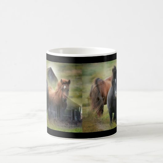 Mug Beaux chevaux et grange rustique (Centre)
