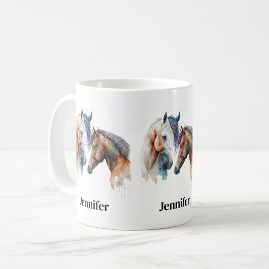 Mug Beaux Chevaux Style Boho Occidental (Devant gauche)
