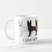 Mug Beaux chiens Shepherd allemands J'adore les Shephe (Gauche)