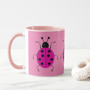 Mug Beaux coccinelles colorées, charme chanceux