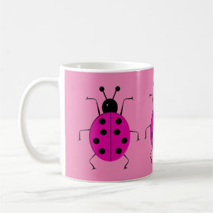 Mug Beaux coccinelles colorées, charme chanceux