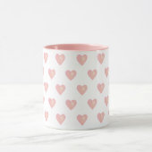 Mug Beaux cœurs roses sur fond blanc (Centre)