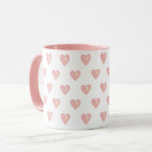 Mug Beaux cœurs roses sur fond blanc (Devant gauche)